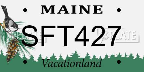 SFT427 Maine License Plate