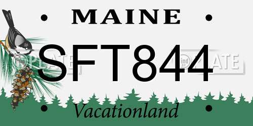 SFT844 Maine License Plate