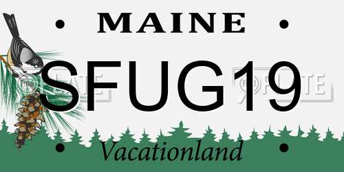 SFUG19 Maine License Plate