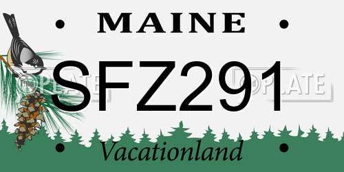 SFZ291 Maine License Plate