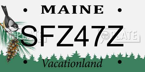 SFZ47Z Maine License Plate