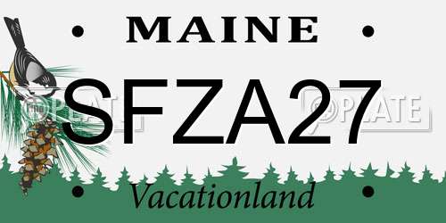 SFZA27 Maine License Plate