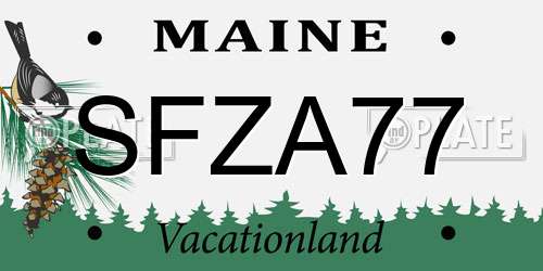 SFZA77 Maine License Plate