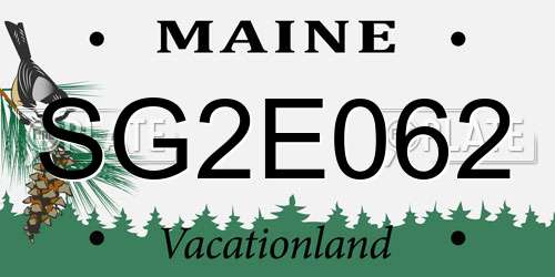 SG2E062 Maine License Plate