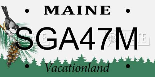 SGA47M Maine License Plate