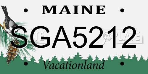 SGA5212 Maine License Plate