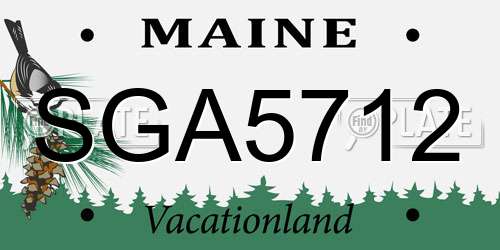 SGA5712 Maine License Plate