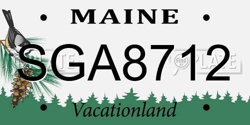 SGA8712 Maine License Plate