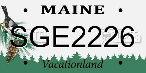 SGE2226 Maine License Plate