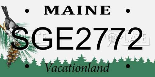 SGE2772 Maine License Plate