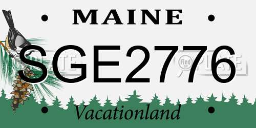 SGE2776 Maine License Plate