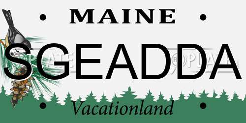 SGEADDA Maine License Plate