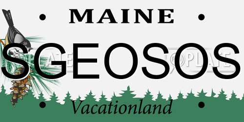 SGEOSOS Maine License Plate