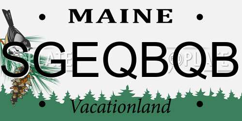 SGEQBQB Maine License Plate