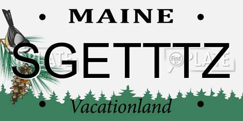 SGETTTZ Maine License Plate