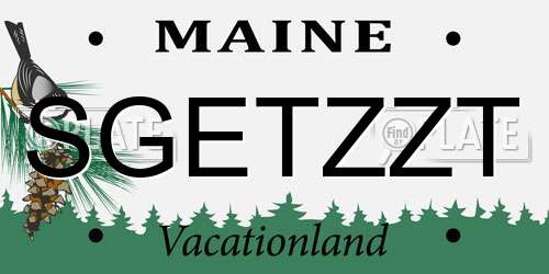 SGETZZT Maine License Plate