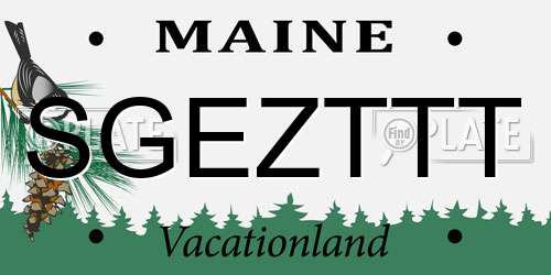 SGEZTTT Maine License Plate