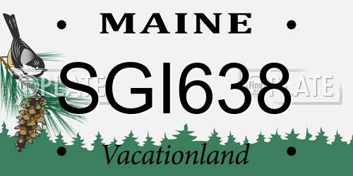 SGI638 Maine License Plate