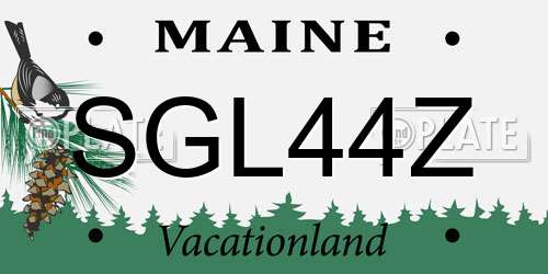 SGL44Z Maine License Plate