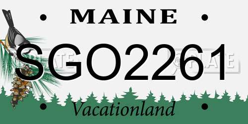 SGO2261 Maine License Plate