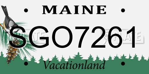 SGO7261 Maine License Plate