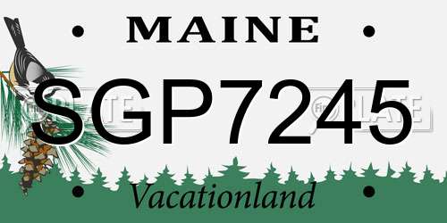 SGP7245 Maine License Plate
