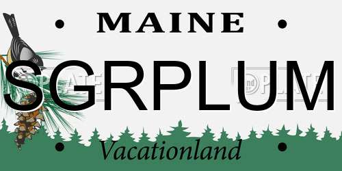 SGRPLUM Maine License Plate