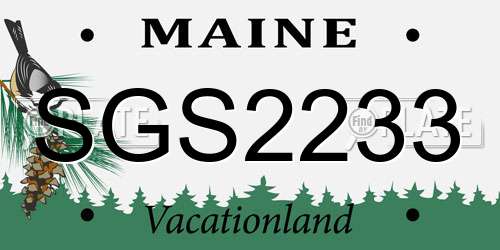 SGS2233 Maine License Plate