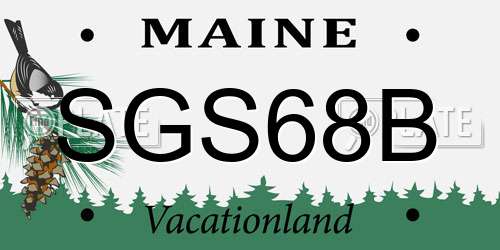 SGS68B Maine License Plate