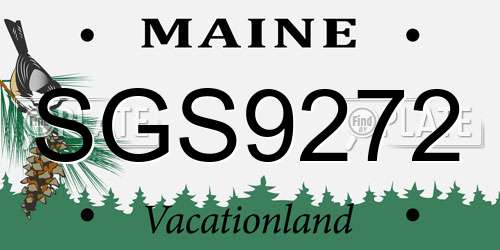SGS9272 Maine License Plate