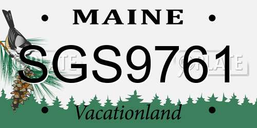 SGS9761 Maine License Plate