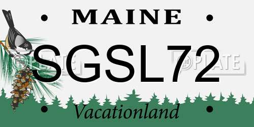 SGSL72 Maine License Plate