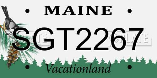 SGT2267 Maine License Plate