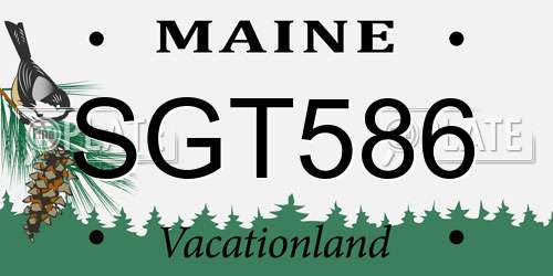 SGT586 Maine License Plate