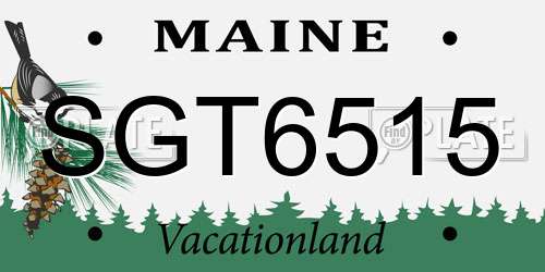 SGT6515 Maine License Plate