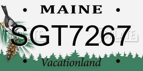 SGT7267 Maine License Plate