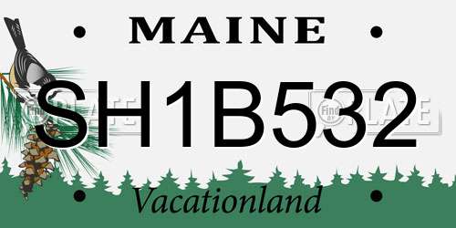 SH1B532 Maine License Plate