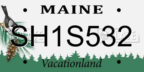 SH1S532 Maine License Plate