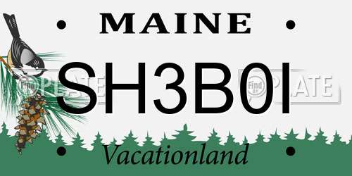 SH3B0I Maine License Plate