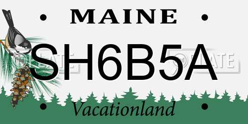 SH6B5A Maine License Plate