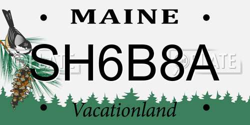 SH6B8A Maine License Plate