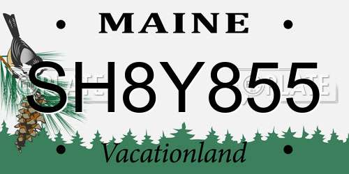 SH8Y855 Maine License Plate