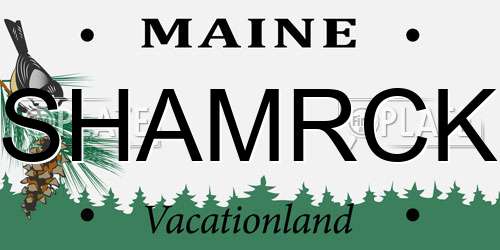 SHAMRCK Maine License Plate