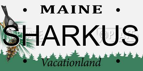 SHARKUS Maine License Plate