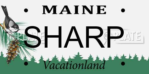 SHARP Maine License Plate