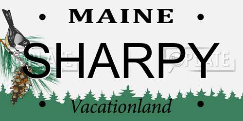 SHARPY Maine License Plate