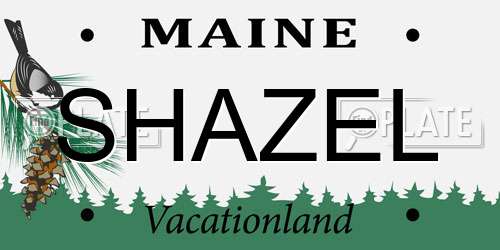 SHAZEL Maine License Plate