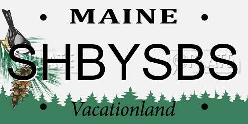 SHBYSBS Maine License Plate