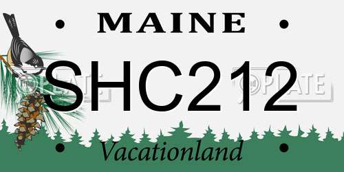 SHC212 Maine License Plate
