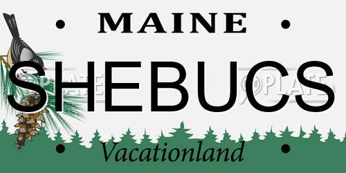 SHEBUCS Maine License Plate